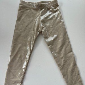 DORI CREATIONS CHAMPAGNE METALLIC LEGGINS